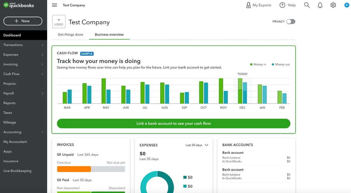 QuickBooks Online enabling businesses to use a comprehensive suite of features in the accounting solution