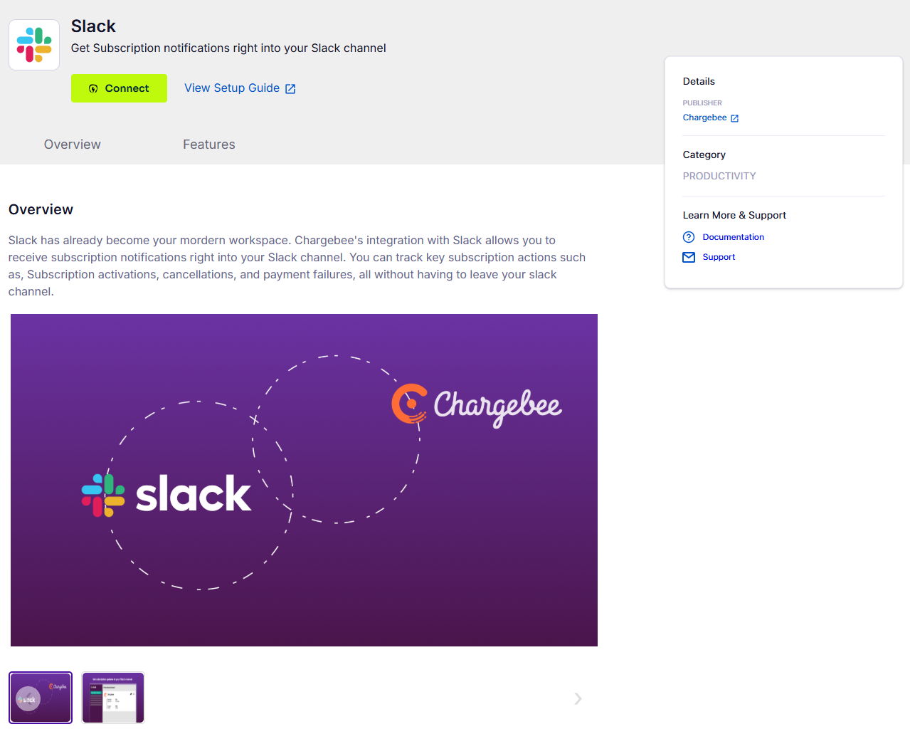 Chargebee provides an HTTP-based API that follows the principles of REST. After connecting, code samples will use your actual API key and data