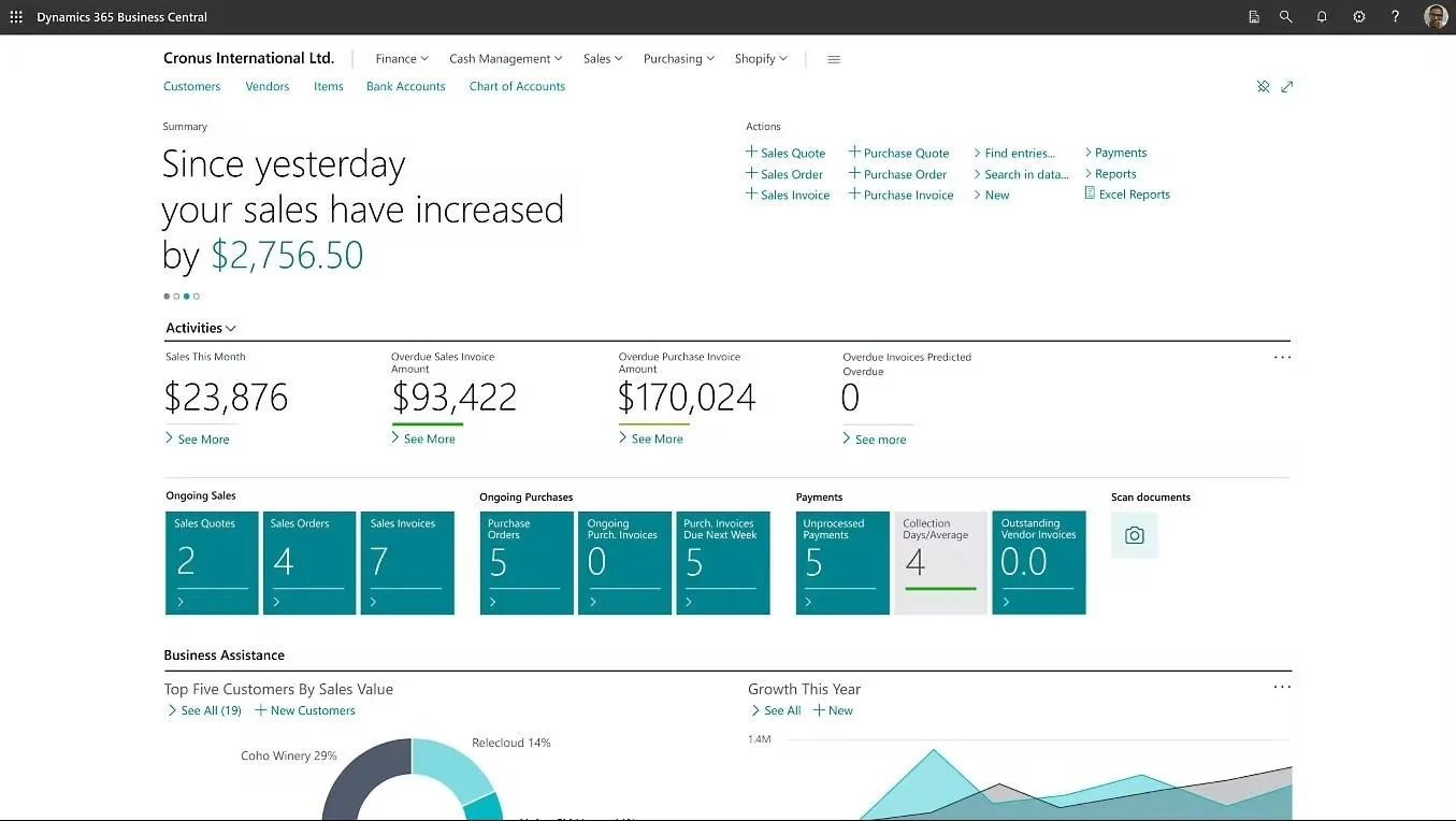 Microsoft Dynamics 365 Business Central QuickBooks alternative