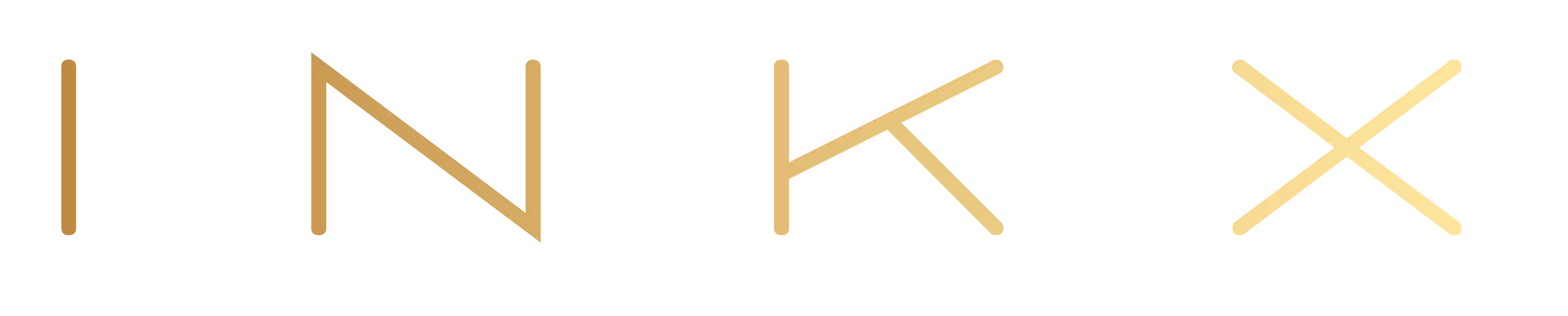 INKX logo with gradient gold letters on a transparent background.