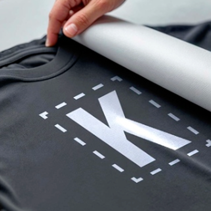 T-shirt showing custom silkscreen decoration and metallic imprint.