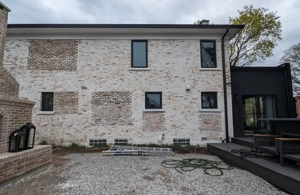 Residential home with lime wash before photo