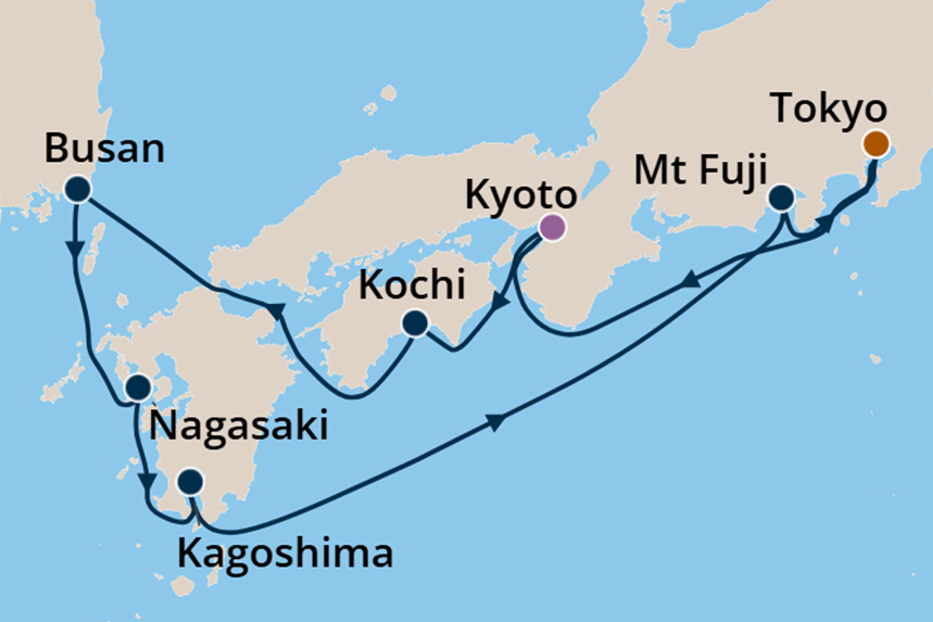 Japan - Cruise Map