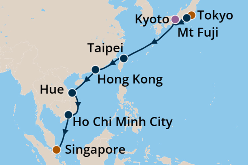 Asia - Cruise Map