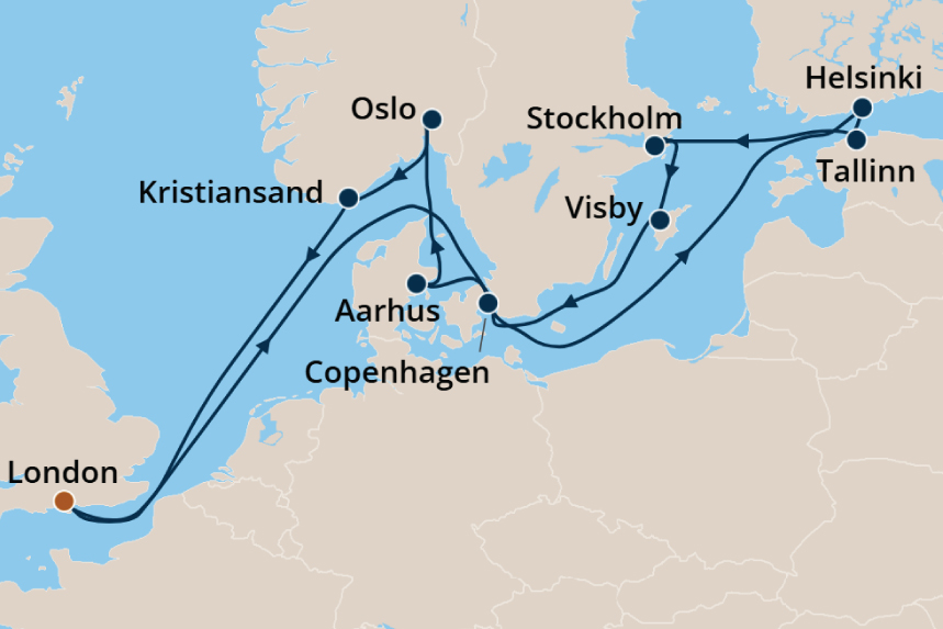 Scandinavia - Cruise Map