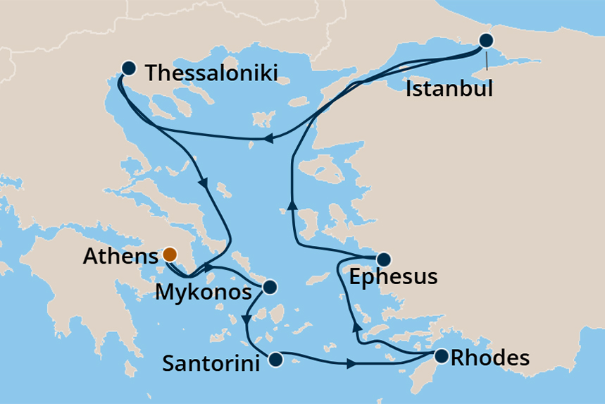 Greek Isles - Cruise Map