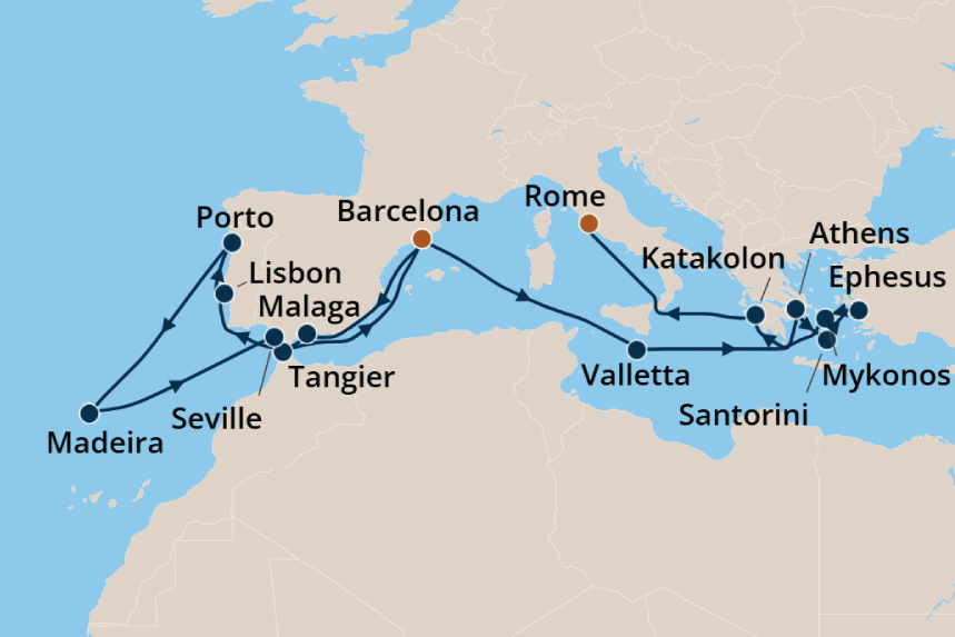 Western Europe - Cruise Map