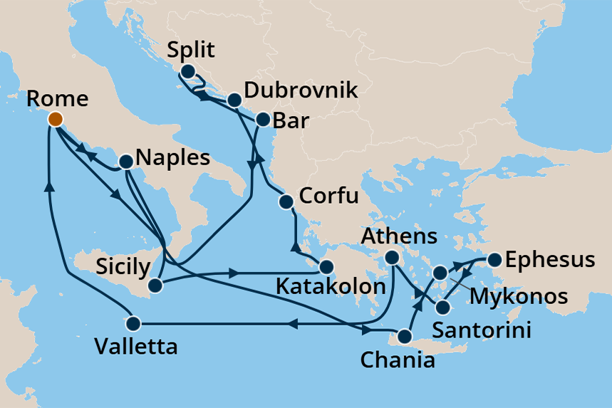 Greek Isles - Cruise Map