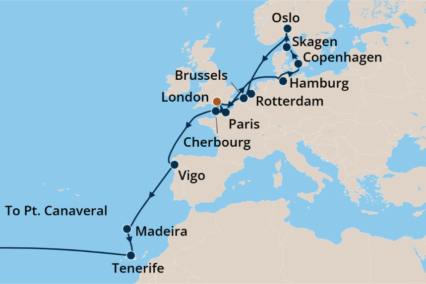 Transatlantic - Cruise Map