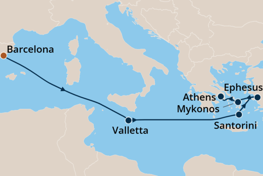 Greek Isles - Cruise Map