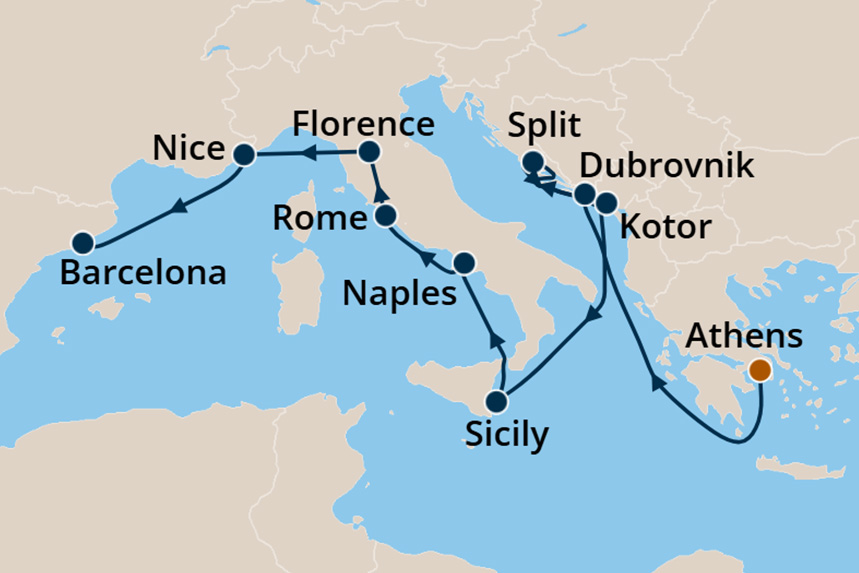 Mediterranean - Cruise Map