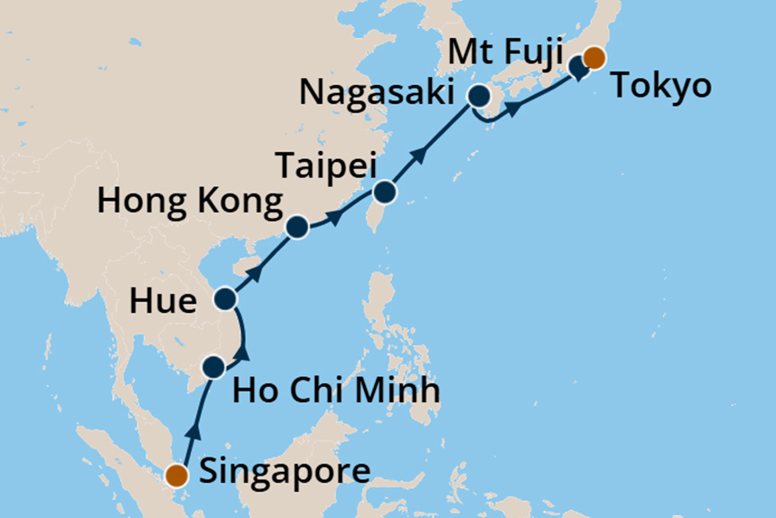 Asia - Cruise Map