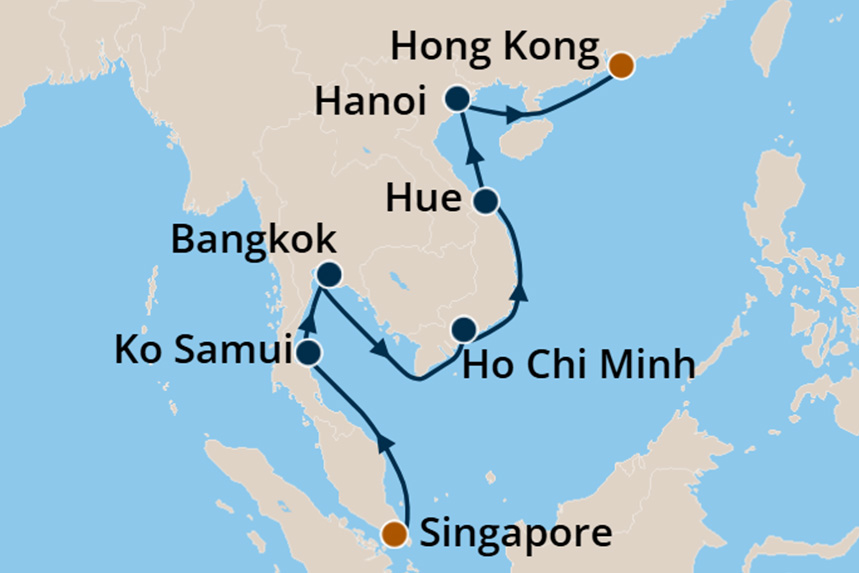 Southeast Asia - Cruise Map