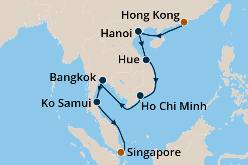 Southeast Asia - Cruise Map