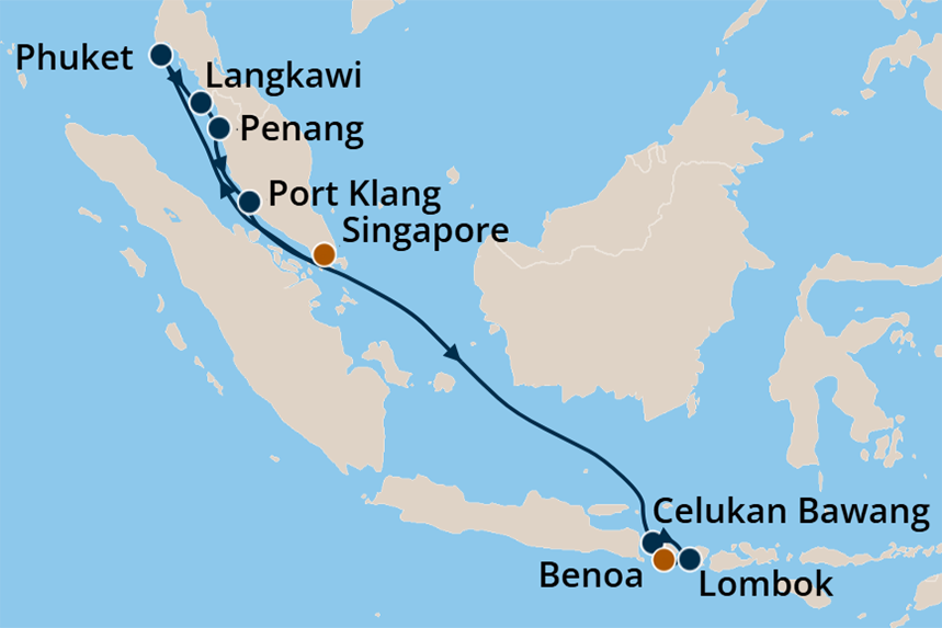 Southeast Asia - Cruise Map