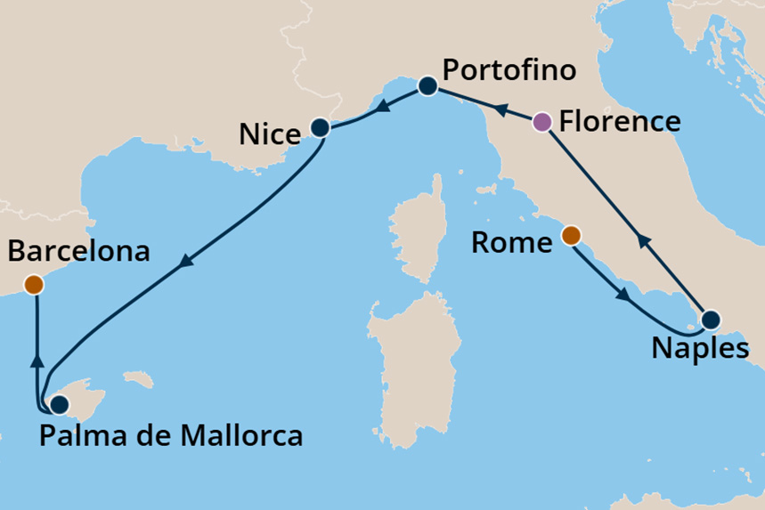 Mediterranean - Cruise Map