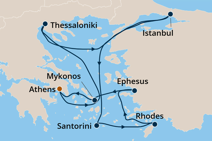 Greek Isles - Cruise Map