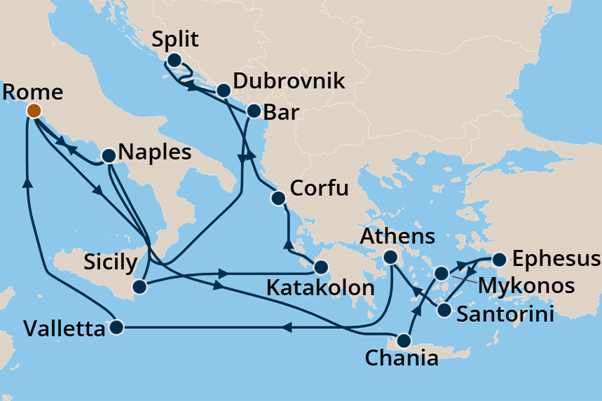 Greek Isles - Cruise Map