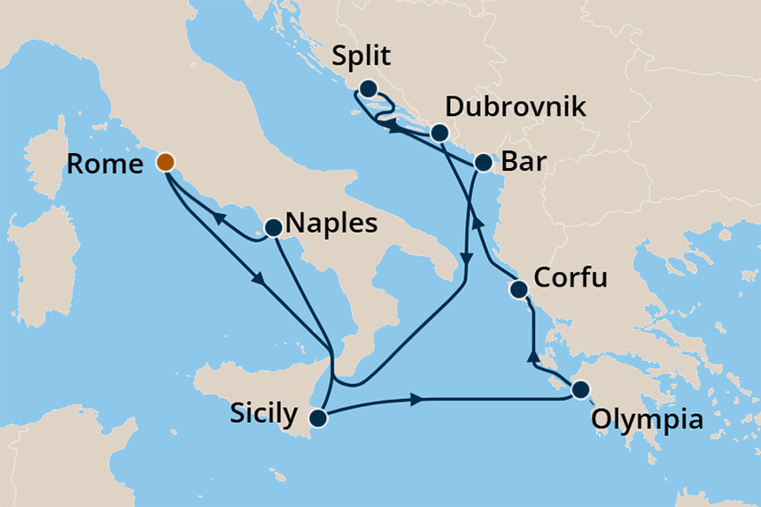 Mediterranean - Cruise Map