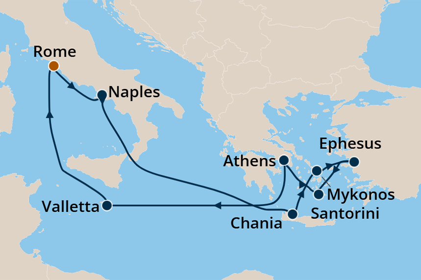 Mediterranean - Cruise Map