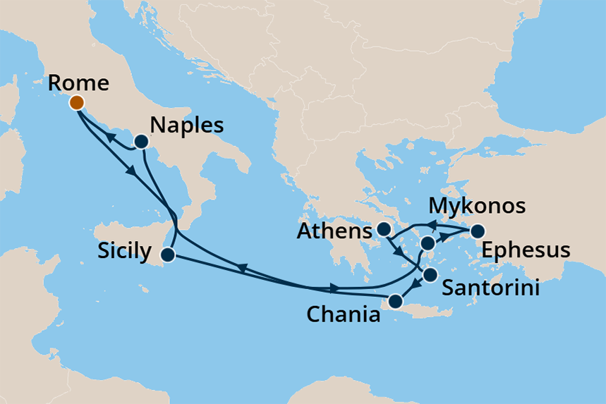 Greek Isles - Cruise Map