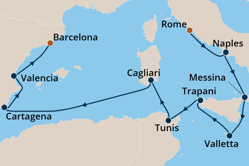 Mediterranean - Cruise Map