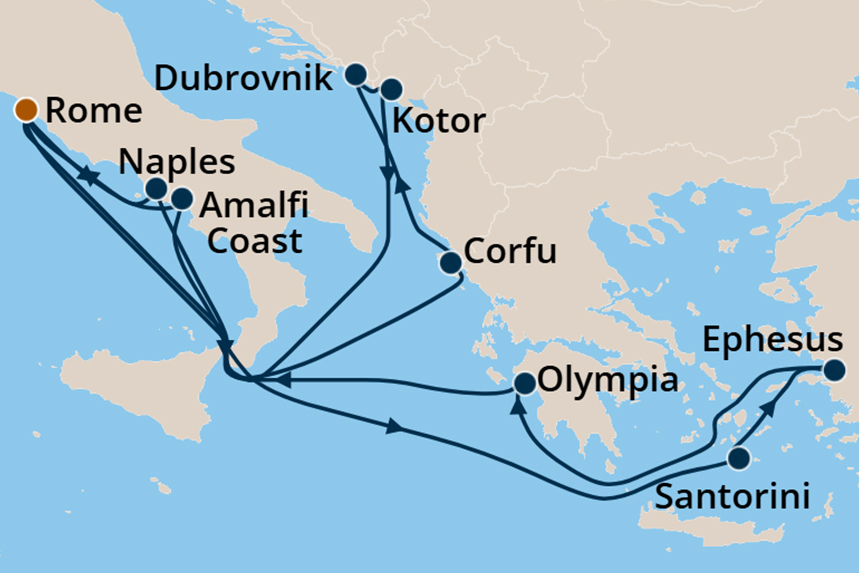 Mediterranean - Cruise Map