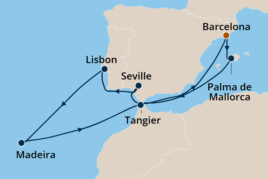 Western Europe - Cruise Map