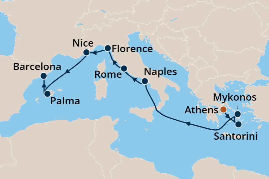 Mediterranean - Cruise Map