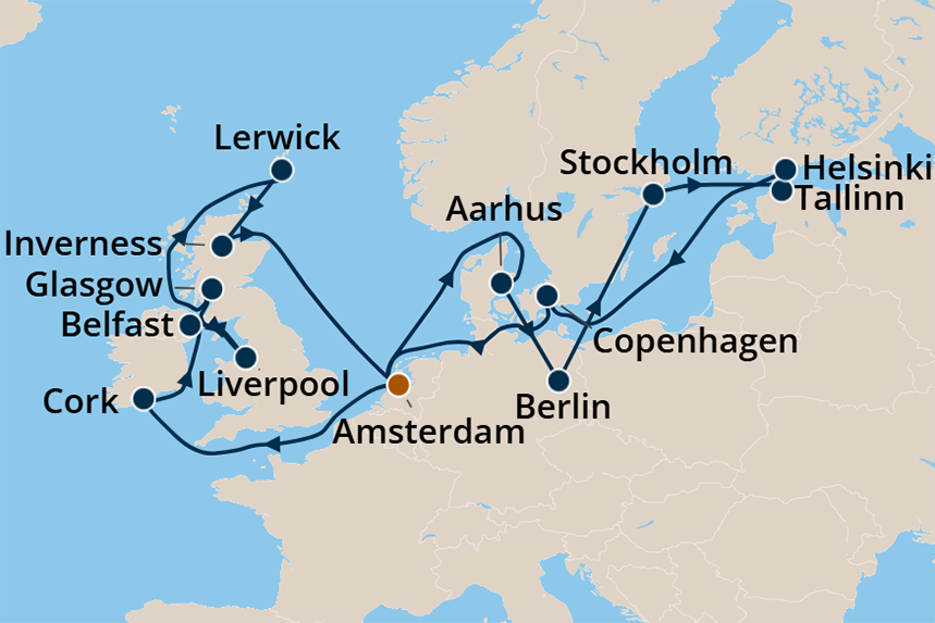 British Isles - Cruise Map