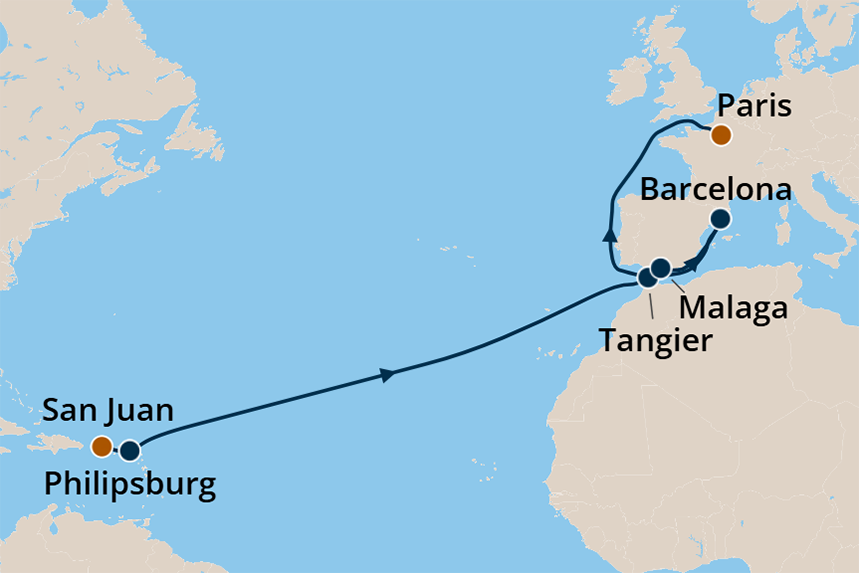 Transatlantic - Cruise Map