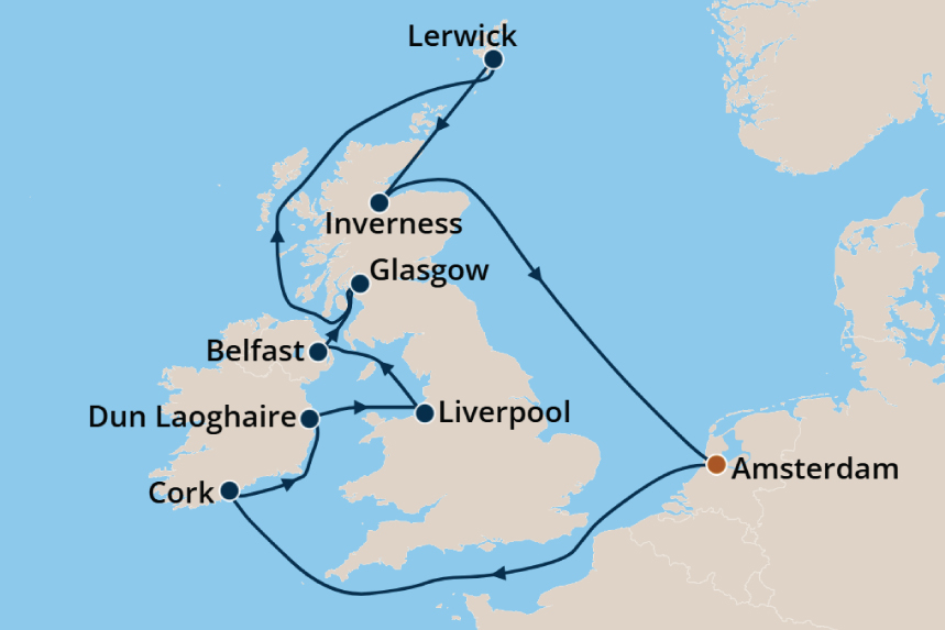 British Isles - Cruise Map