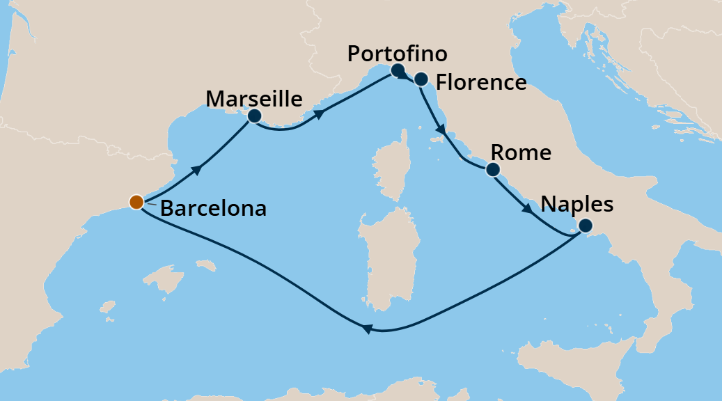 Mediterranean - Cruise Map