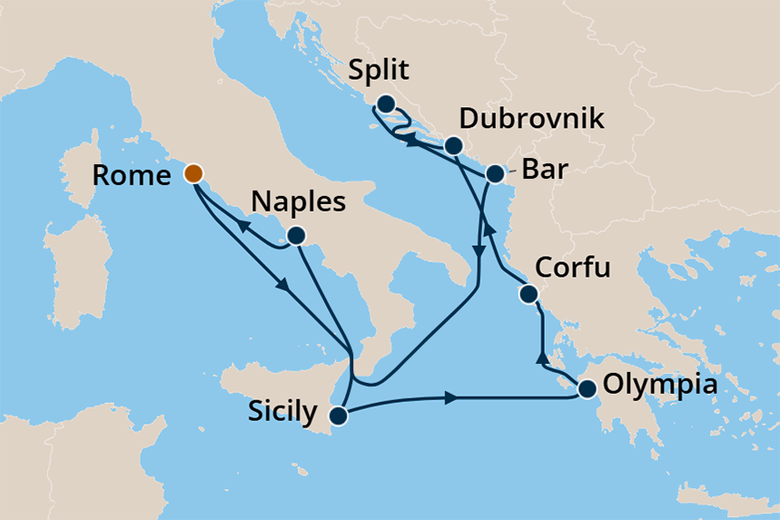 Mediterranean - Cruise Map