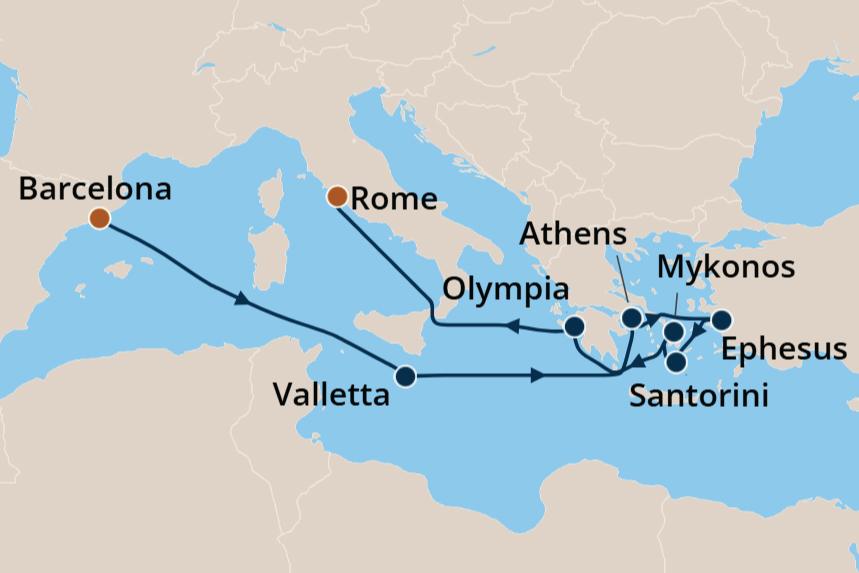 Greek Isles - Cruise Map