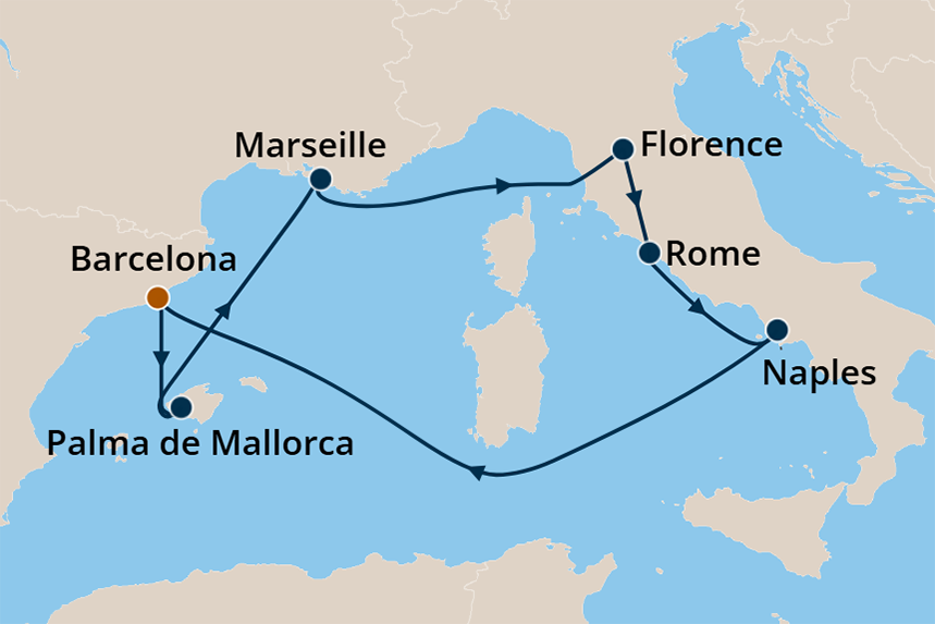 Mediterranean - Cruise Map