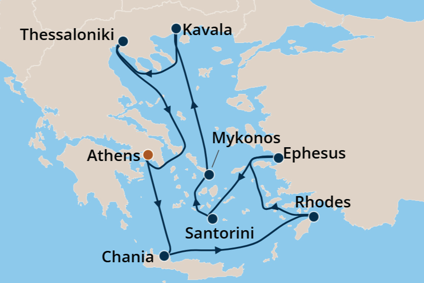 Greek Isles - Cruise Map