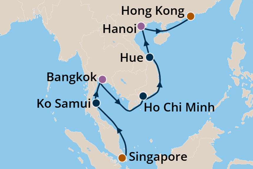Southeast Asia - Cruise Map