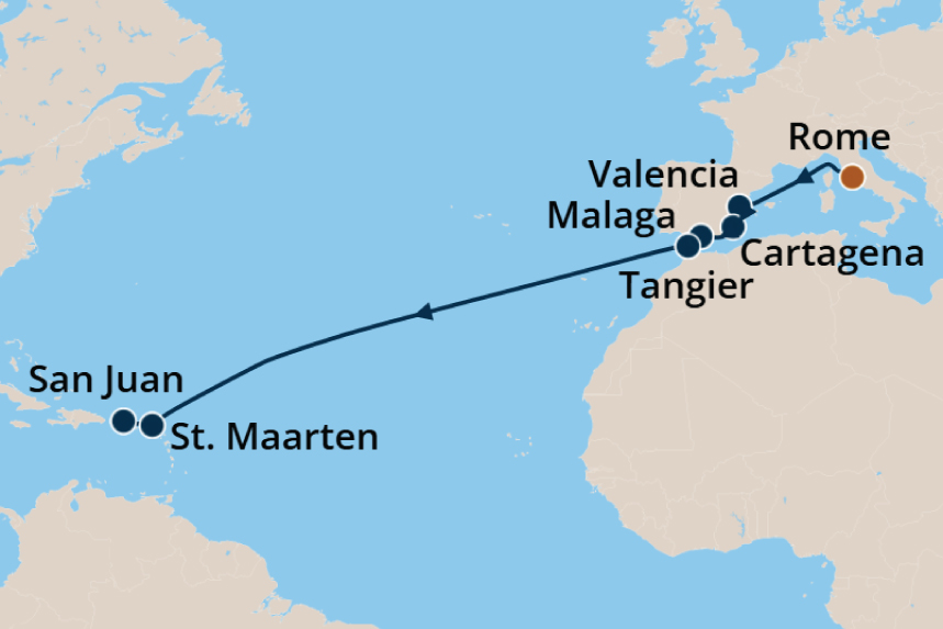 Transatlantic - Cruise Map