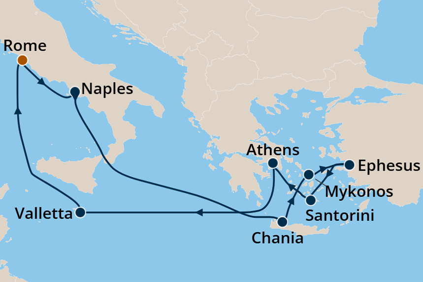 Mediterranean - Cruise Map