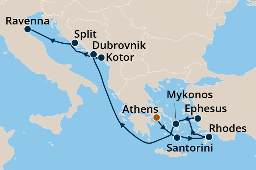 Greek Isles - Cruise Map