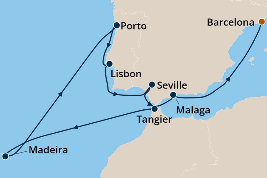 Western Europe - Cruise Map