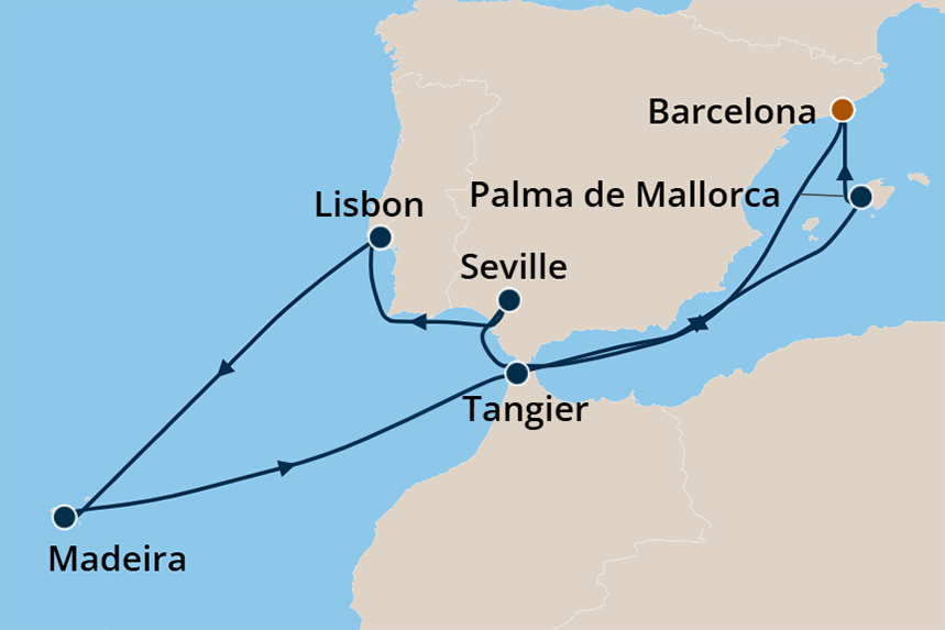 Western Europe - Cruise Map