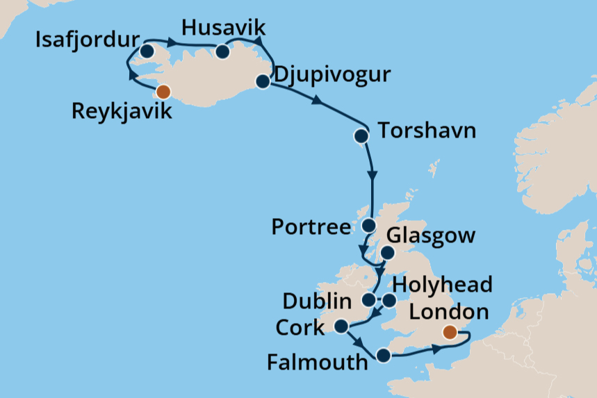 Northern Europe - Cruise Map