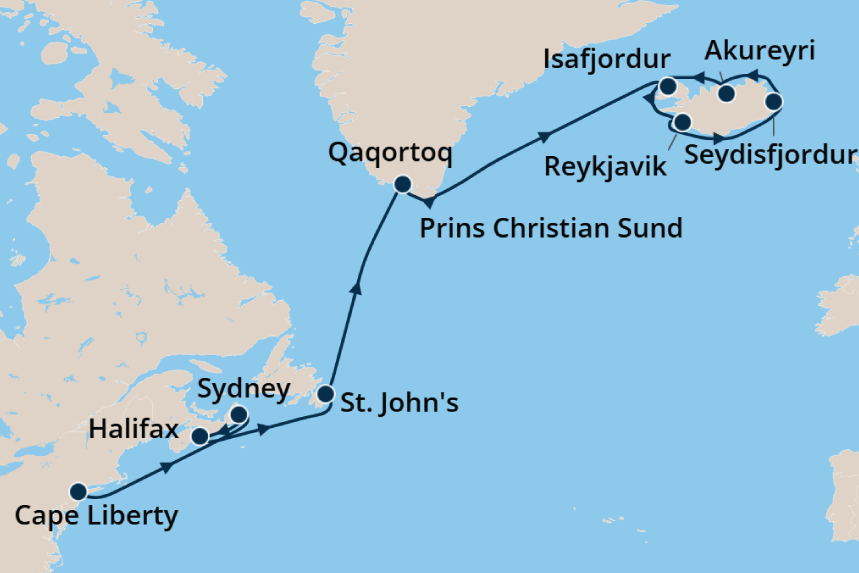 Transatlantic - Cruise Map
