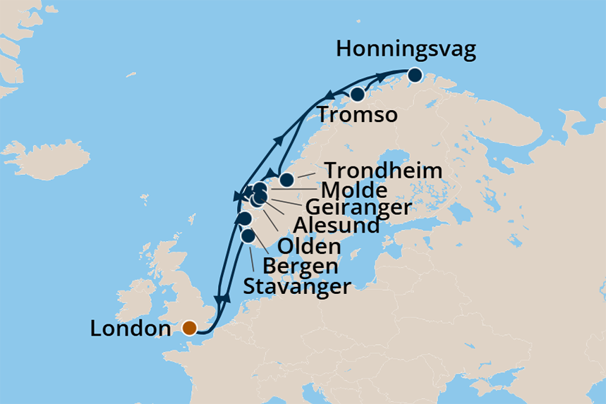 Norway - Cruise Map