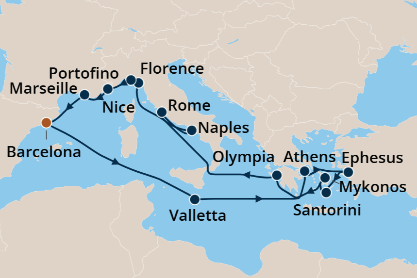 Greek Isles - Cruise Map