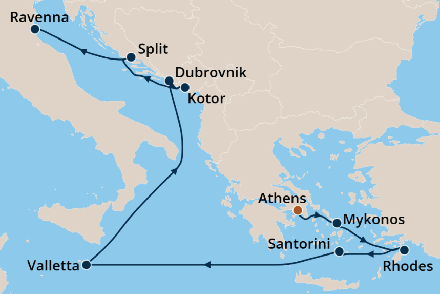 Greek Isles - Cruise Map