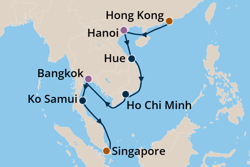Southeast Asia - Cruise Map