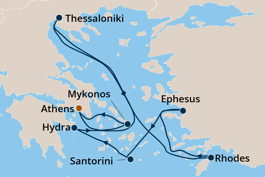 Greek Isles - Cruise Map